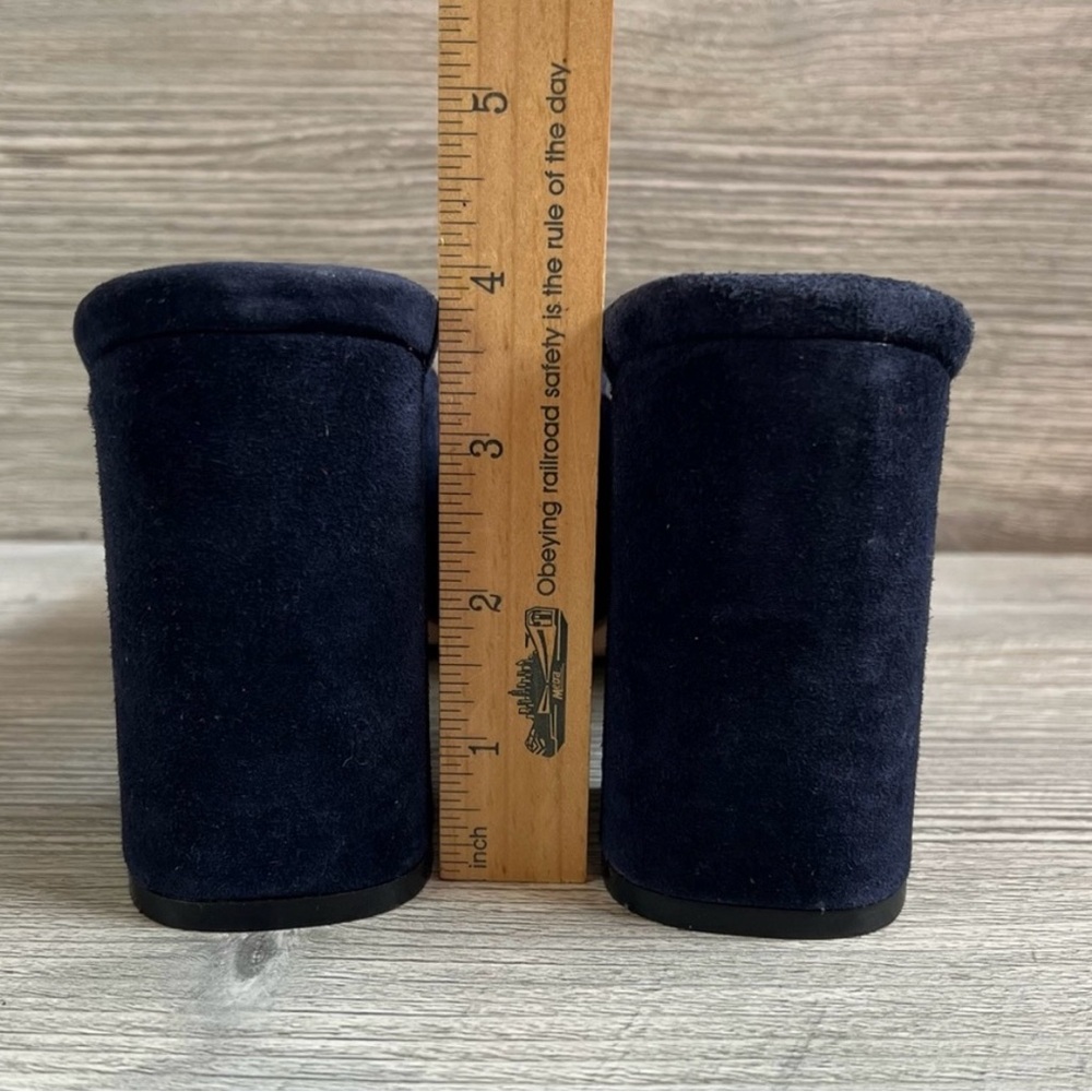 Loeffler Randall Laurel Navy blue suede slip on sandal - Picture 10 of 11